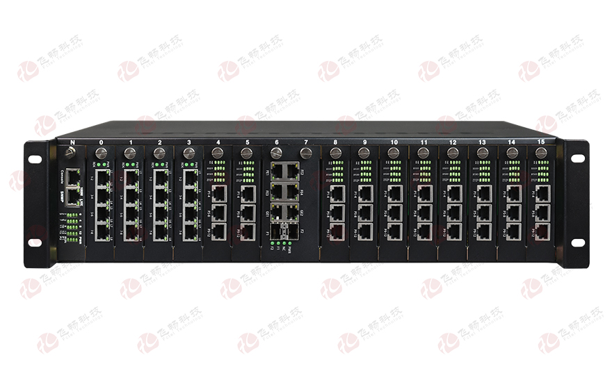 飛暢科技-多業(yè)務(wù)帶 物理隔離以太網(wǎng)（2U機(jī)框，19英寸， 1+1光備份）光端機(jī)